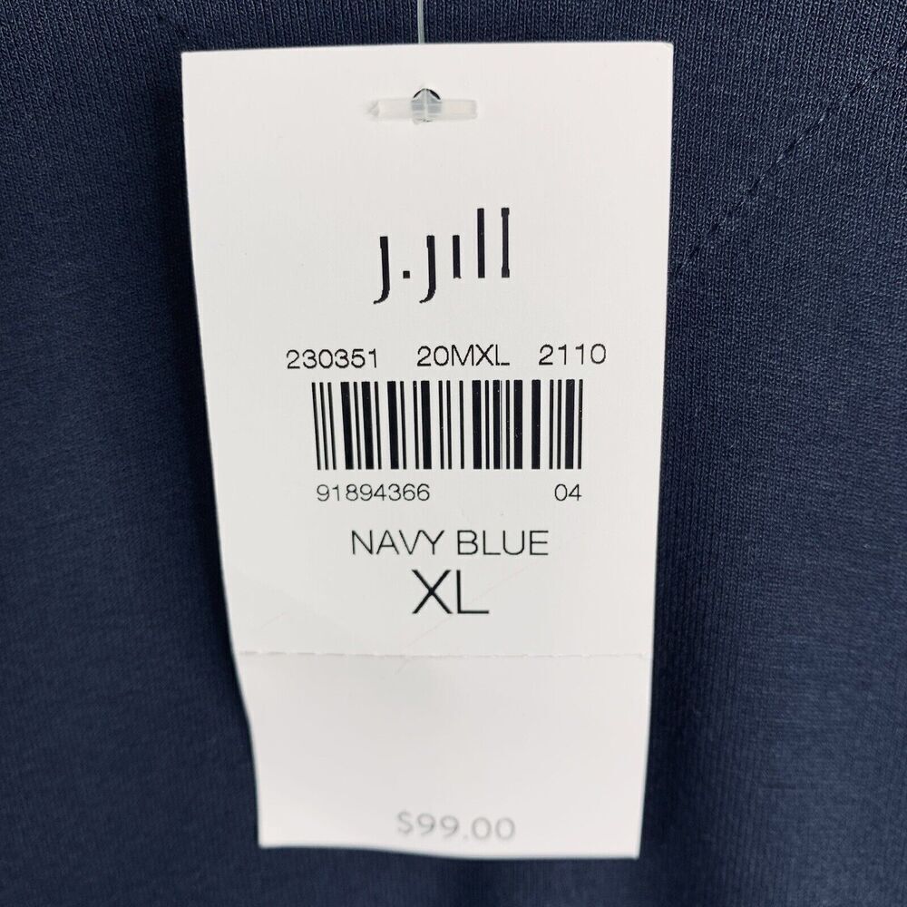 J Jill Navy V Neck Long Sleeve T-Shirt Shift Dress Womens Size XL NWT $99 - Picture 4 of 9